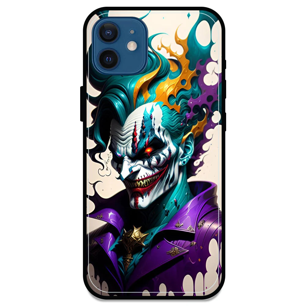 Devilish Joker - Glossy Metal Silicone Case For Apple iPhone Models- Apple iPhone 12