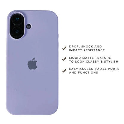 Lavender Liquid Silicone Case For Apple iPhone Models Infographic