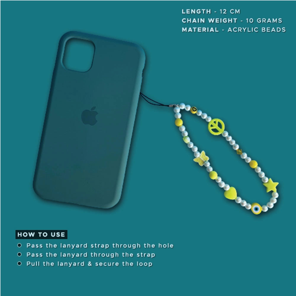 Yellow And Green Peace - A Combo Of 2 Phone Charms infographic