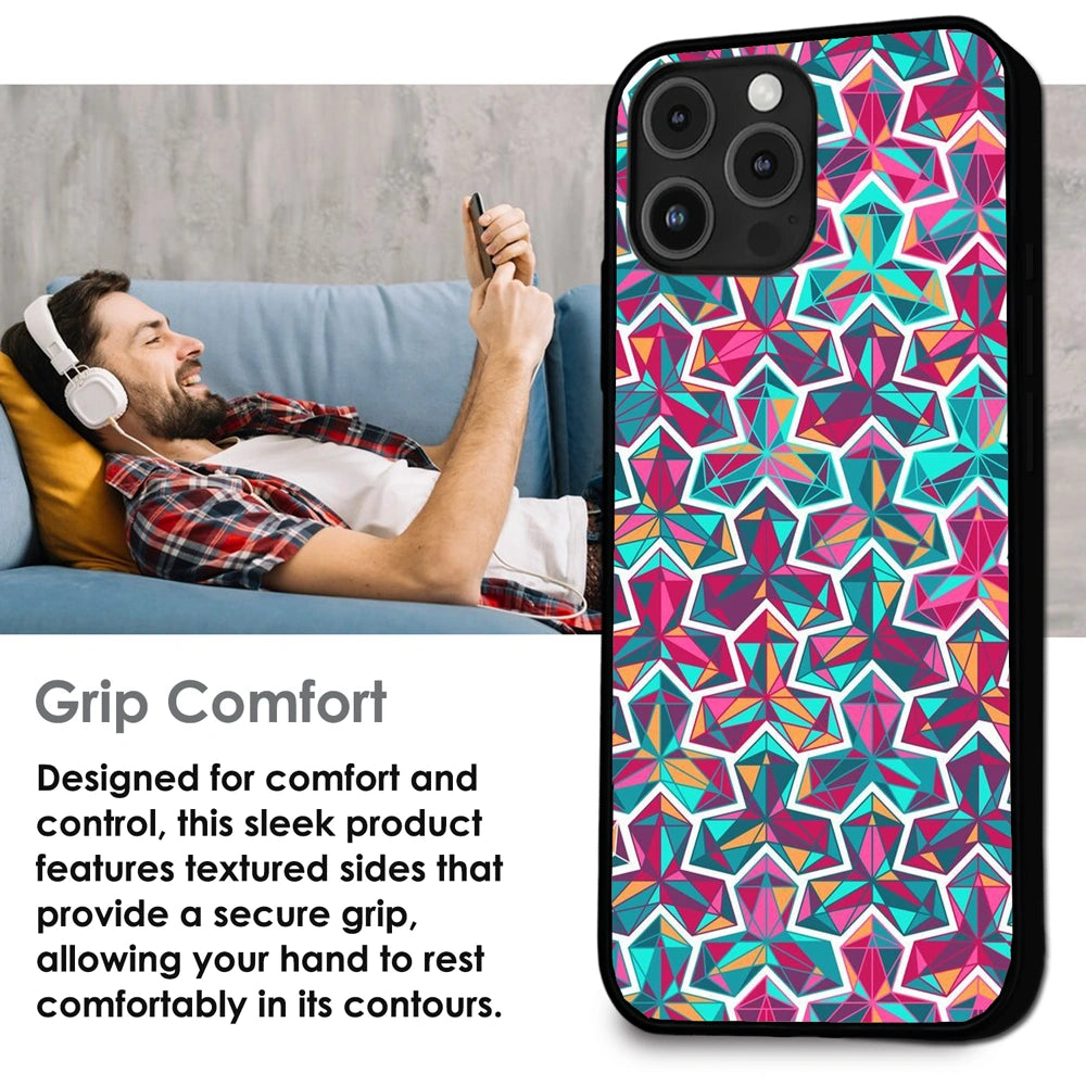 Colorful Abstract - Glossy Metal Silicone Case For Apple iPhone Infographic