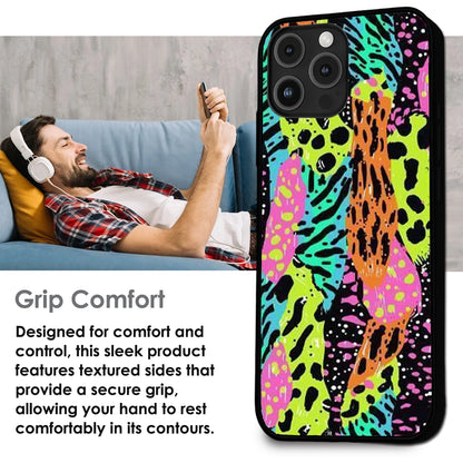 Colorful Artistic Paint Splash - Glossy Metal Silicone Case For Apple iPhone Infographic