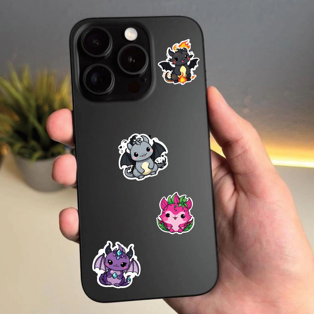 Baby Dragons – 43 Waterproof Aesthetic Stickers for Phone Cases, Clear Covers, Journals, Scrapbooks & More Infographic