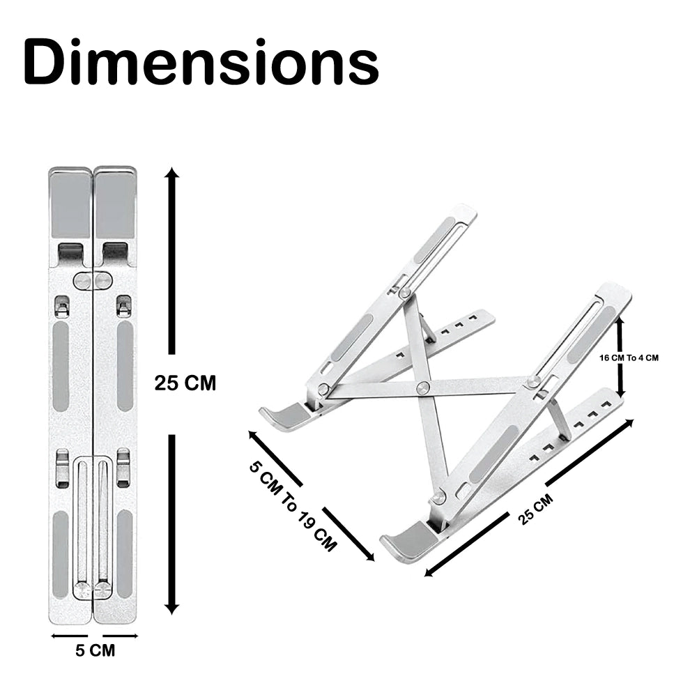 Adjustable Aluminium Laptop Stand Infographic