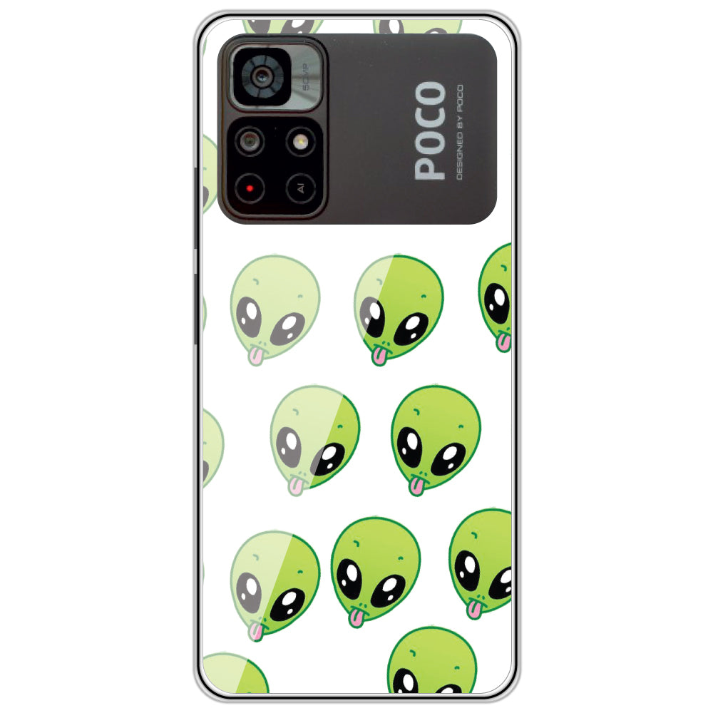 Alien - Clear Printed Case For Poco Models