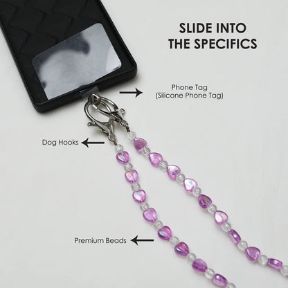 Purple Beads - Cross Body Phone Slings