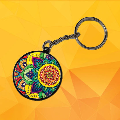 Mandala - A Combo Of 4 Black Border Keychains