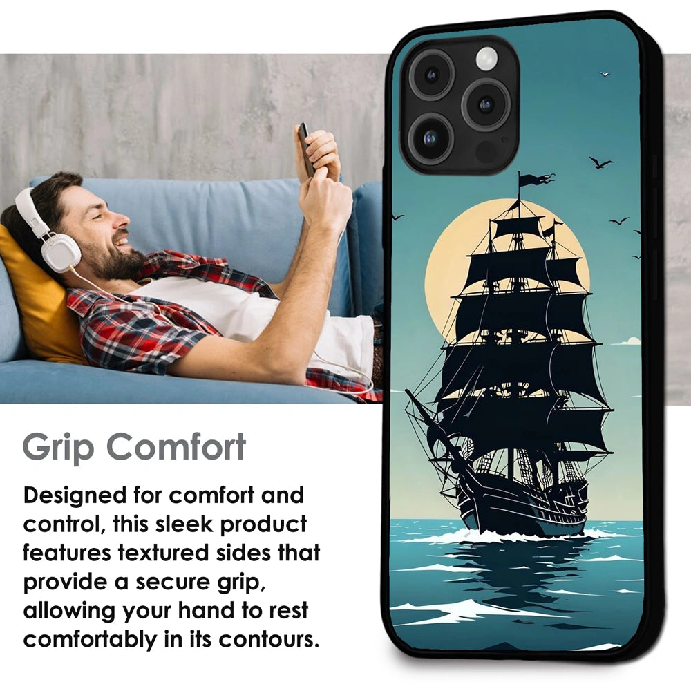 Nautical Sea Adventure - Glossy Metal Silicone Case For Apple iPhone Infographic