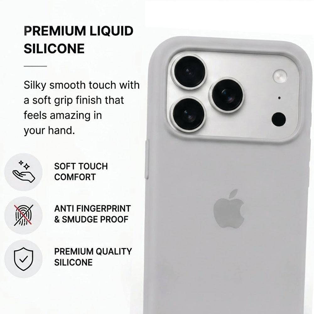 Grey Liquid Silicone Case For Apple iPhone Models