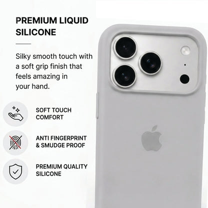 Grey Liquid Silicone Case For Apple iPhone Models