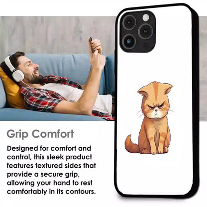 Grumpy Ginger Cat - Glossy Metal Silicone Case For Apple iPhone Infographic