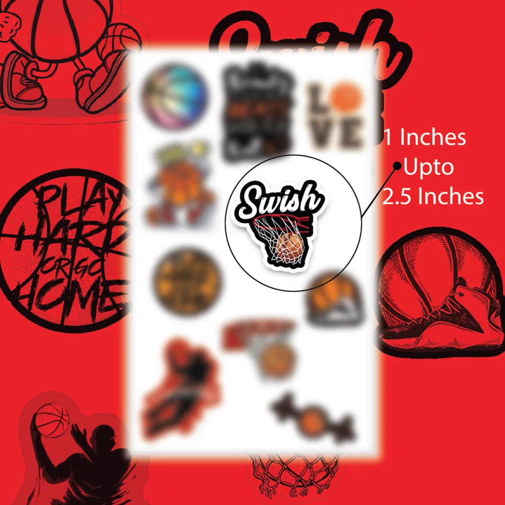 Basketball Themed Stickers infographic