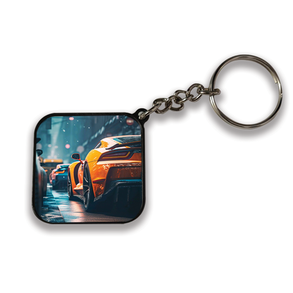 Orange Car - Keychain square