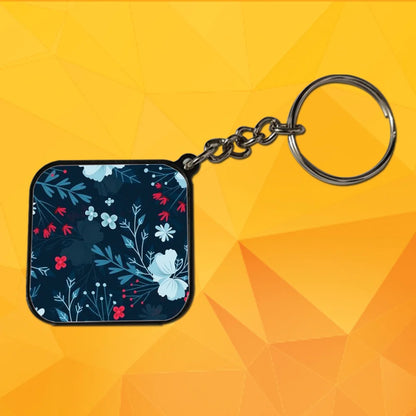 Floral - A Combo Of 4 Black Border Keychains