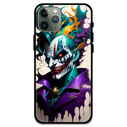 Devilish Joker - Glossy Metal Silicone Case For Apple iPhone Models- Apple iPhone 11 pro