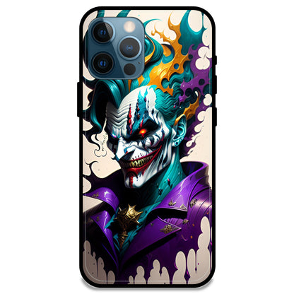 Devilish Joker - Glossy Metal Silicone Case For Apple iPhone Models- Apple iPhone 14 Pro