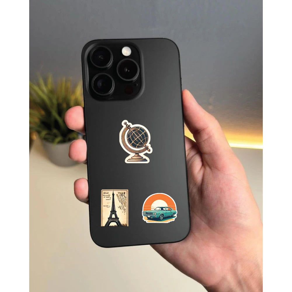Vintage Travel Stickers Pack – 42+ Retro Aesthetic Stickers Infographic
