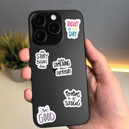 Quotes Sticker Bundle – 48 Waterproof Aesthetic Stickers Infographic