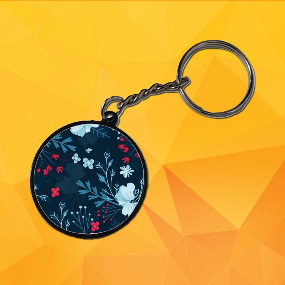 Floral - A Combo Of 4 Black Border Keychains