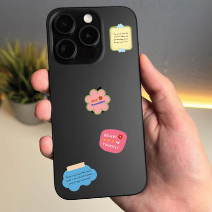 Inspirational Sticker Bundle – 40 Waterproof Aesthetic Stickers for Phone Cases, Clear Covers, Journals, Scrapbooks & More