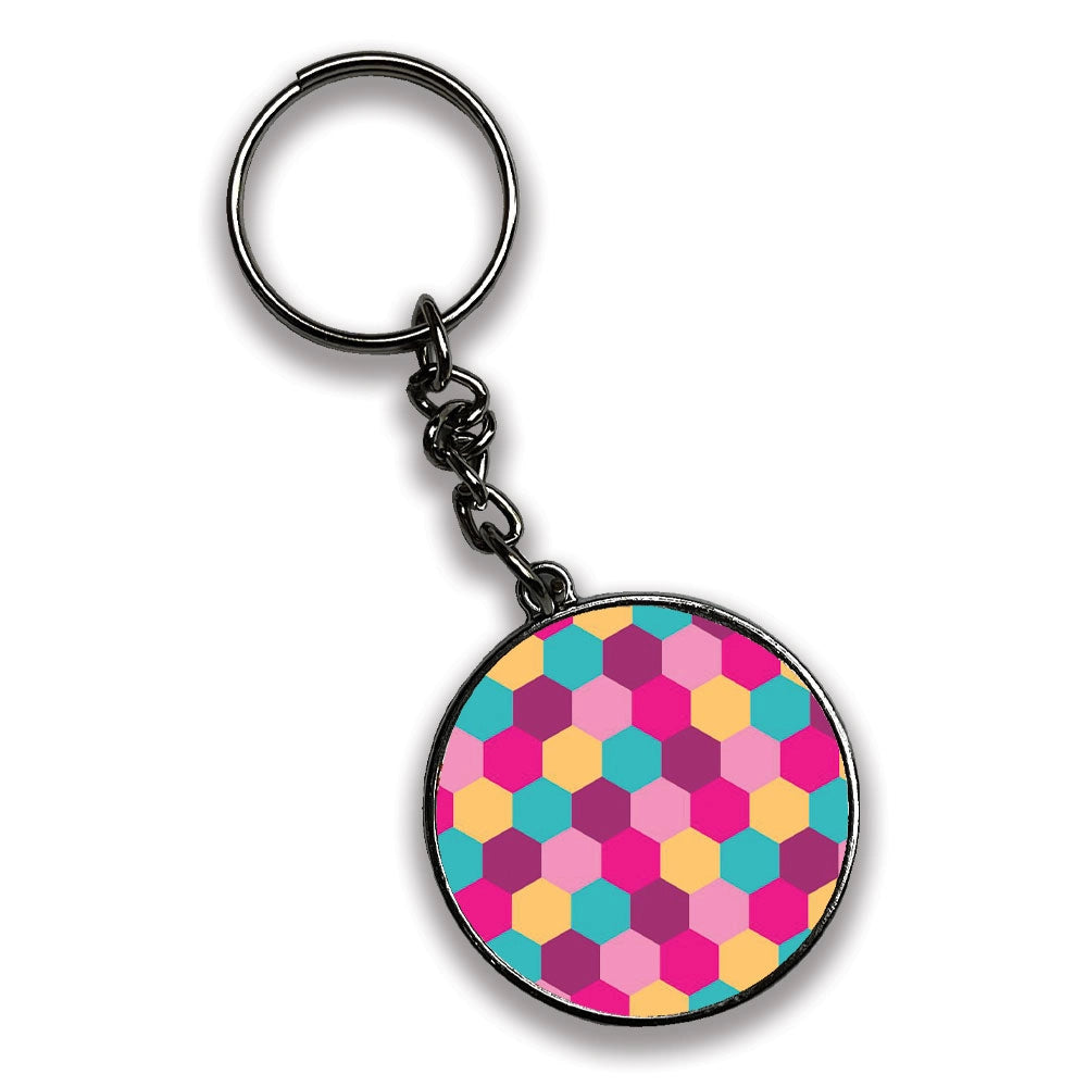 Geometric - A Combo Of 4 Silver Border Keychains