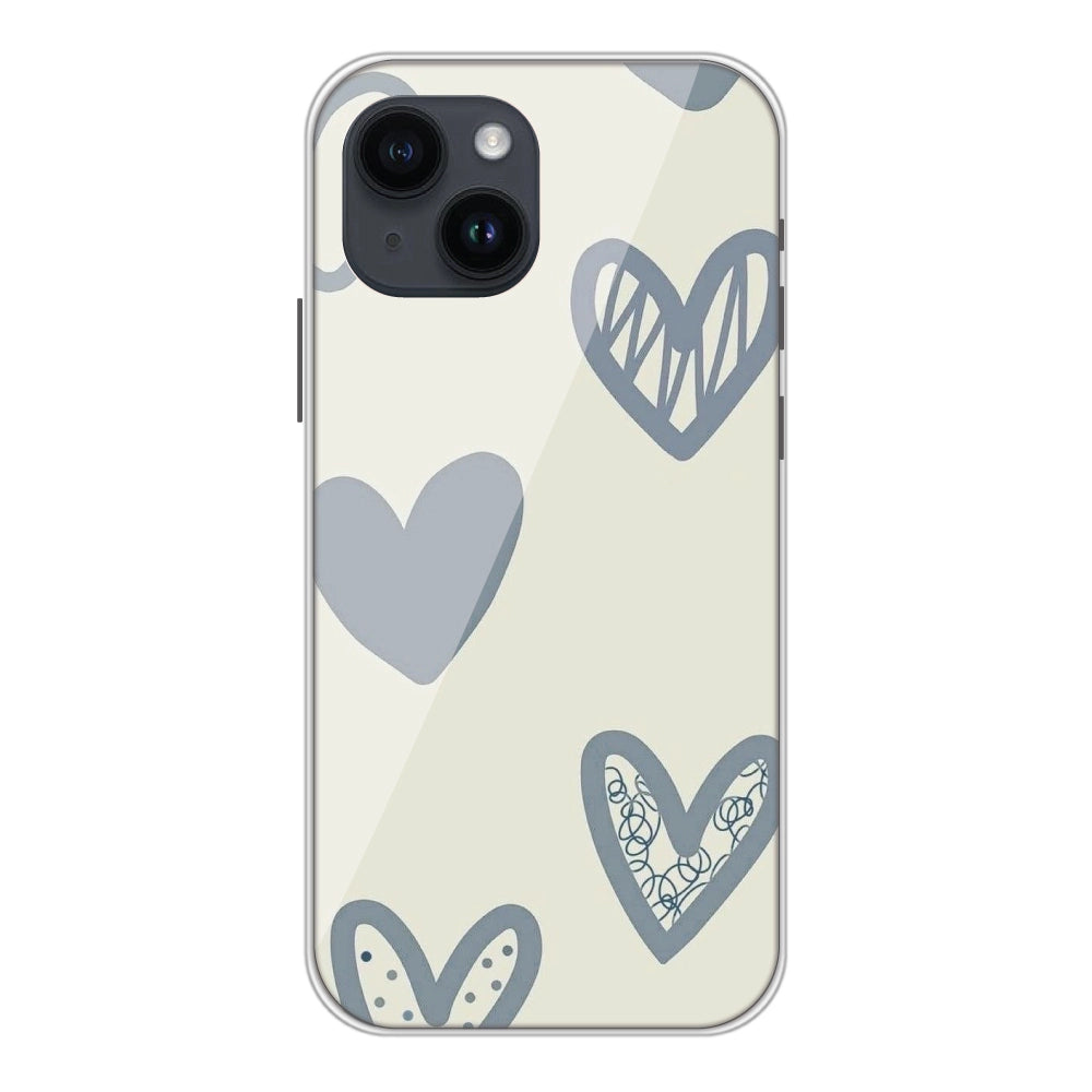 Light Blue Hearts - Silicone Case For Apple iPhone Models apple iphone 13 mini