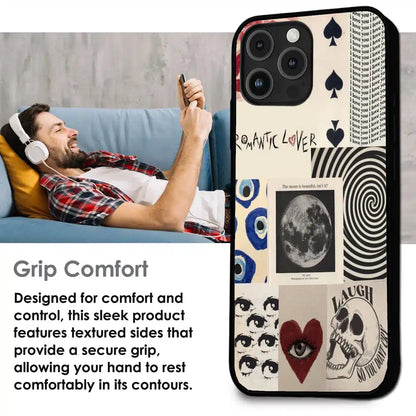 Romantic Art Collage - Glossy Metal Silicone Case For Apple iPhone Infographic