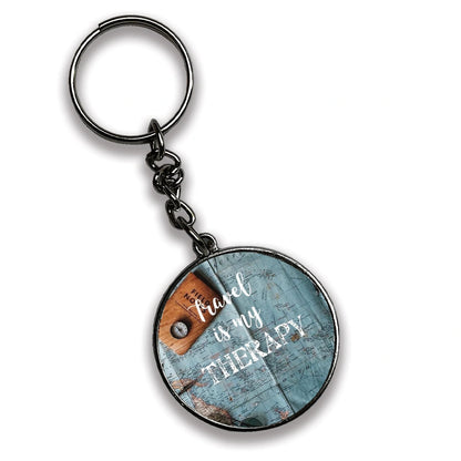 Travel - A Combo Of 4 Silver Border Keychains