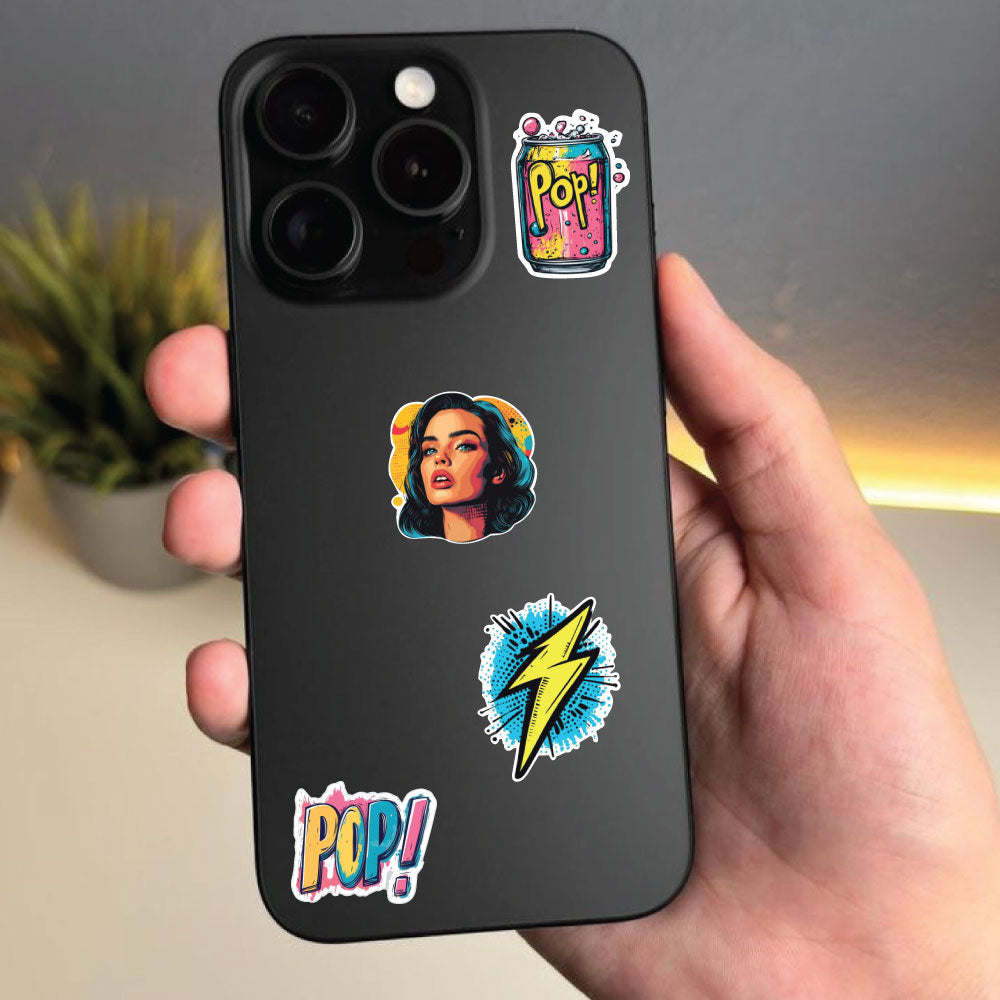 Pop Art Diva Sticker Bundle – 46 Waterproof Aesthetic Stickers for Phone Cases, Clear Covers, Journals, Scrapbooks & More