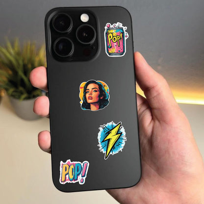 Pop Art Diva Sticker Bundle – 46 Waterproof Aesthetic Stickers for Phone Cases, Clear Covers, Journals, Scrapbooks & More