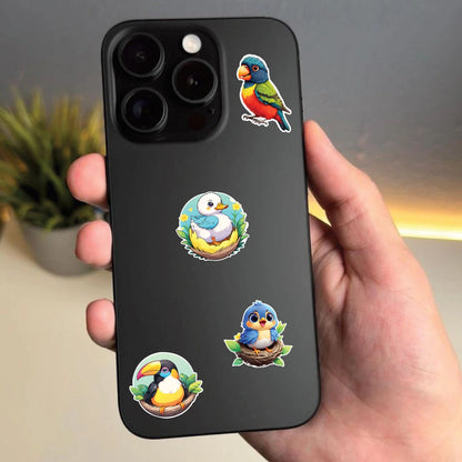 Birds 2 – 40 Waterproof Aesthetic Stickers for Phone Cases, Clear Covers, Journals, Scrapbooks & More Infographic