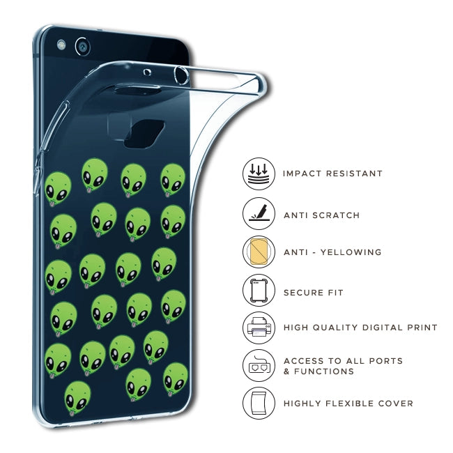 Alien - Clear Printed Silicone Case For iQOO Models infographic