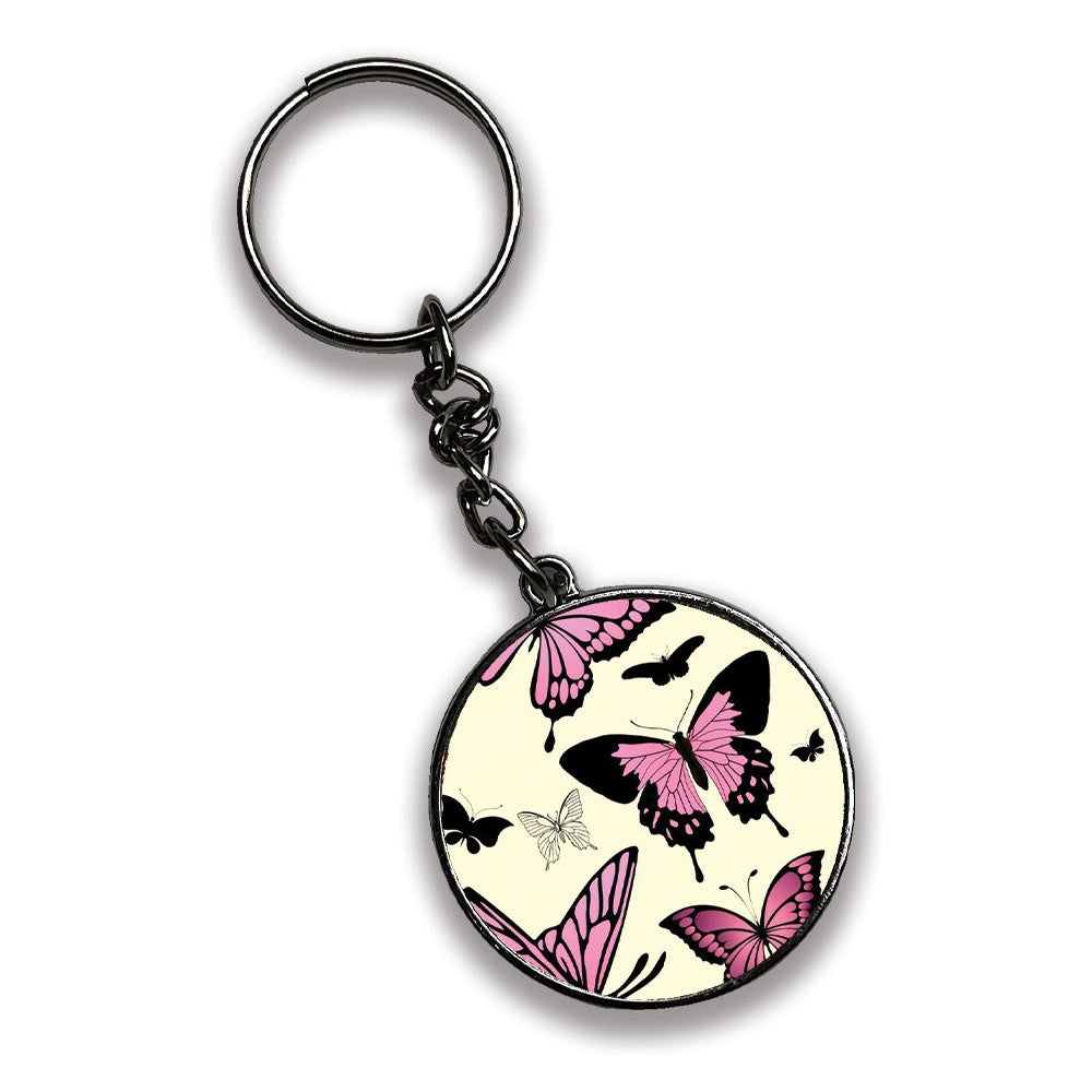 Butterfly - A Combo Of 4 Silver Border Keychains