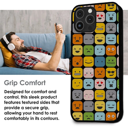 Colorful Expression Pattern - Glossy Metal Silicone Case For Apple iPhone Infographic