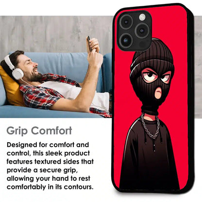 Masked Rebel Street Art - Glossy Metal Silicone Case For Apple iPhone Infographic