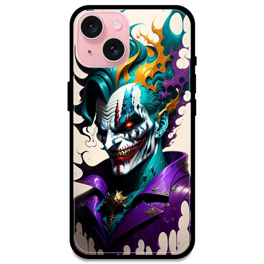 Devilish Joker - Glossy Metal Silicone Case For Apple iPhone Models- Apple iPhone 15