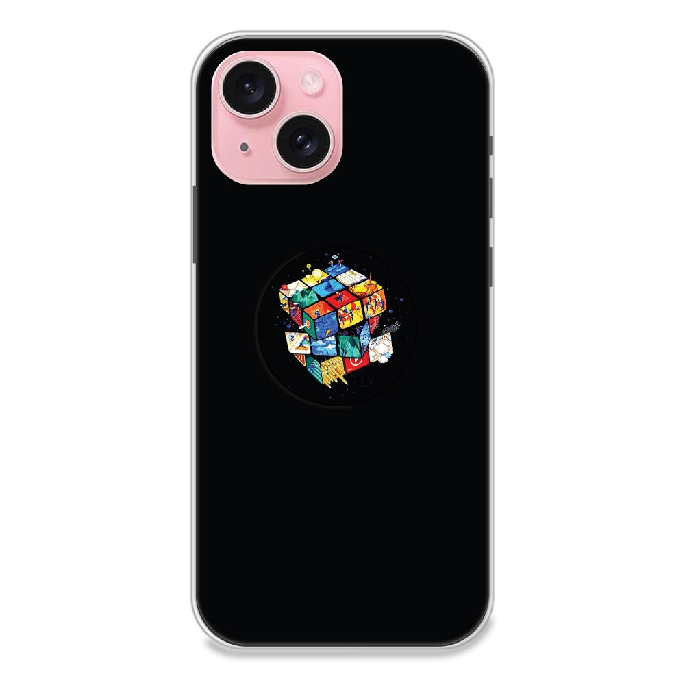 Rainbow Cube - Silicone Grip Case For Apple iPhone Models iPhone 15