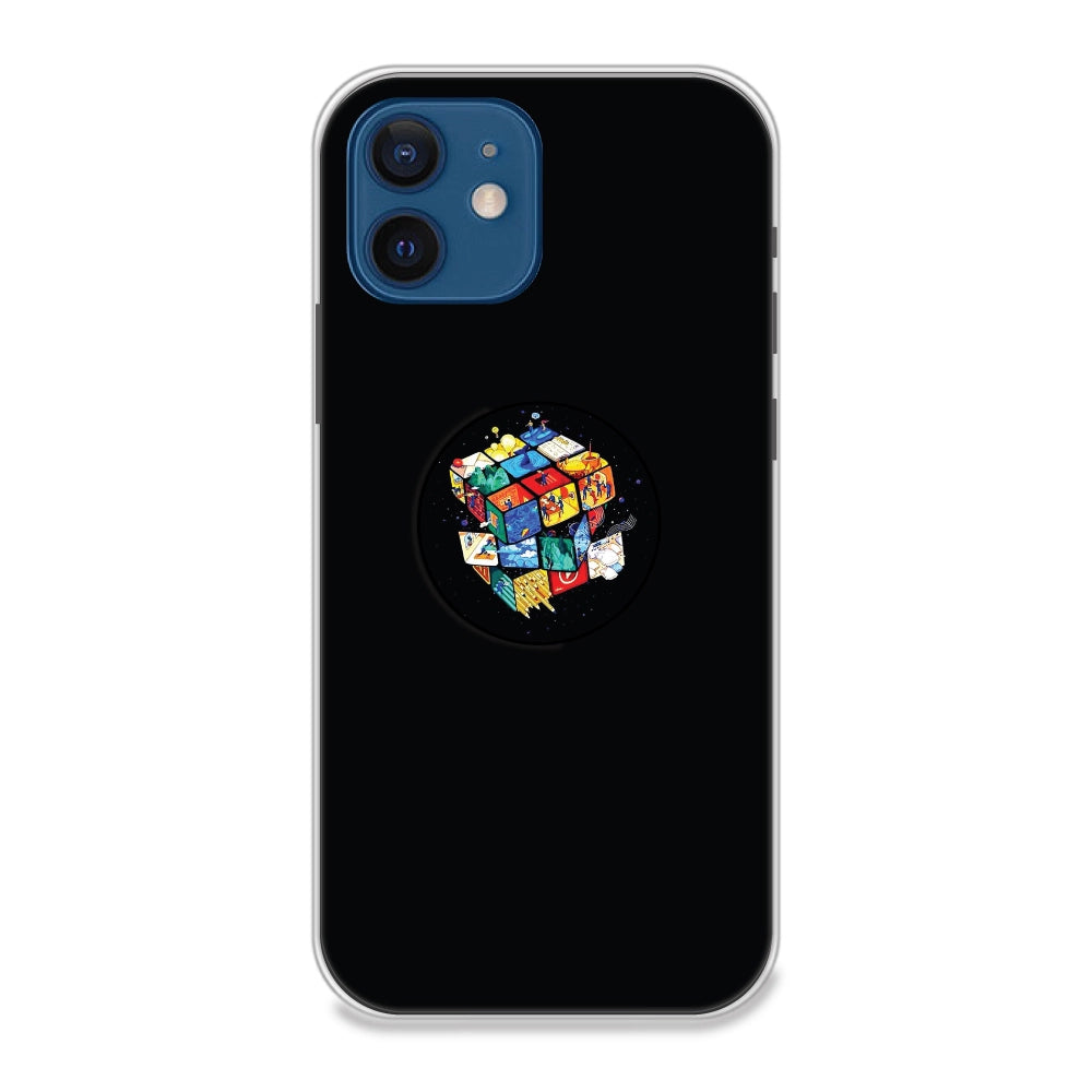 Rainbow Cube - Silicone Grip Case For Apple iPhone Models iPhone 12