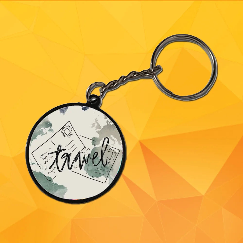 Travel - A Combo Of 4 Black Border Keychains