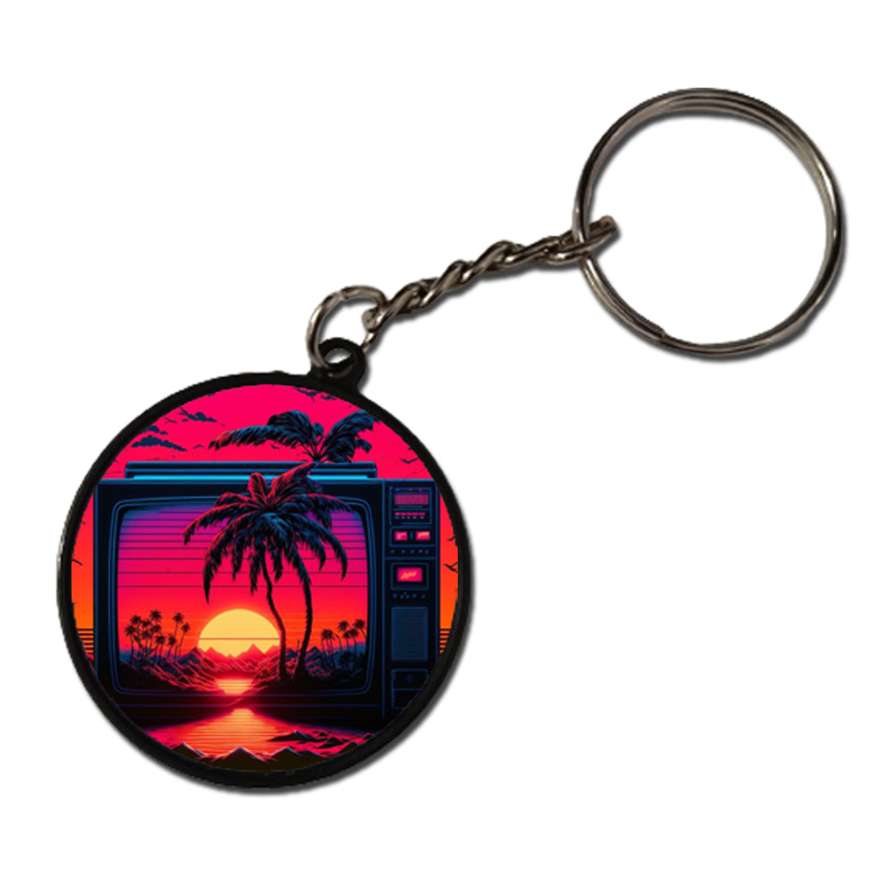 Orange Sunset - Keychain circle