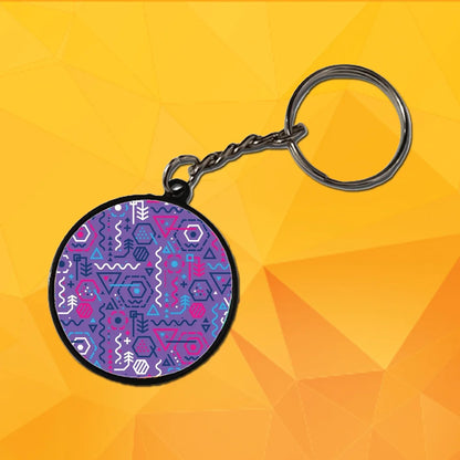 Geometric - A Combo Of 4 Black Border Keychains