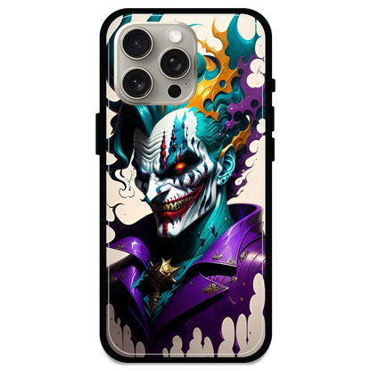 Devilish Joker - Glossy Metal Silicone Case For Apple iPhone Models- Apple iPhone 15 pro max