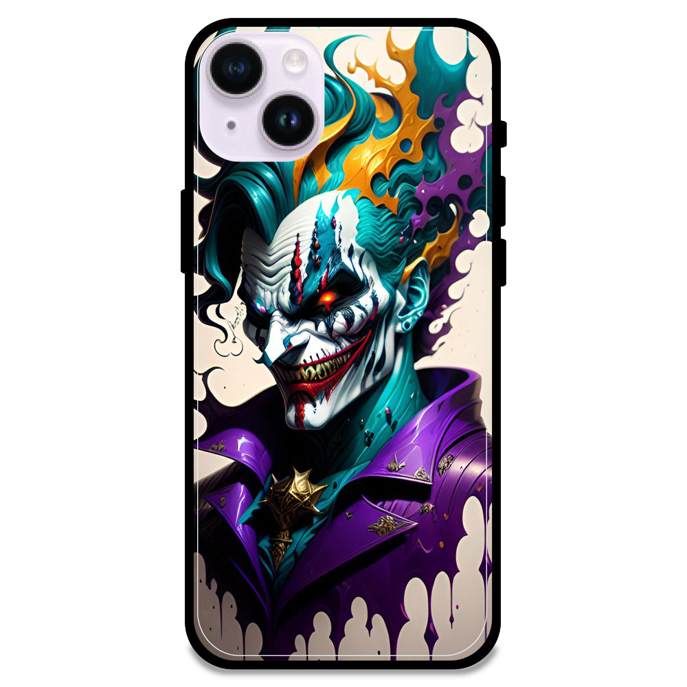 Devilish Joker - Glossy Metal Silicone Case For Apple iPhone Models- Apple iPhone 14 Plus