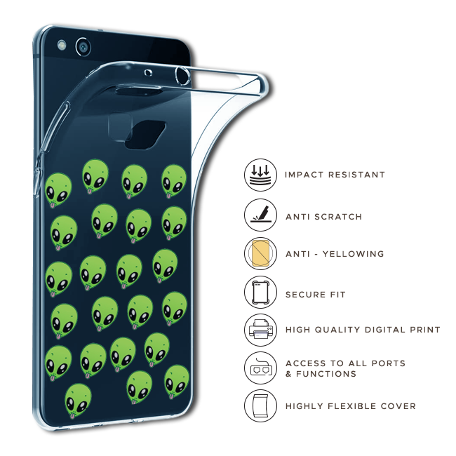 Alien- Clear Printed Case For iPhone Models infographic