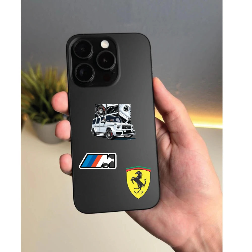  Car Racing Stickers Pack – 40 Supercar Waterproof Stickers Infographic