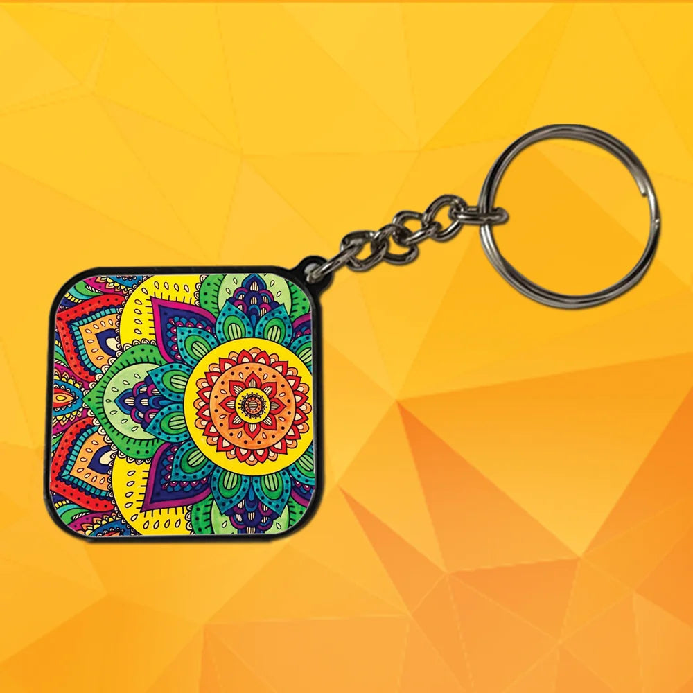 Mandala - A Combo Of 4 Black Border Keychains