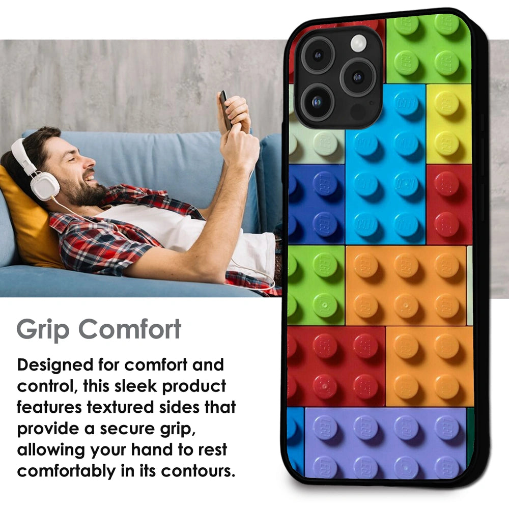 3D Brick Texture - Glossy Metal Silicone Case For Apple iPhone Infographic