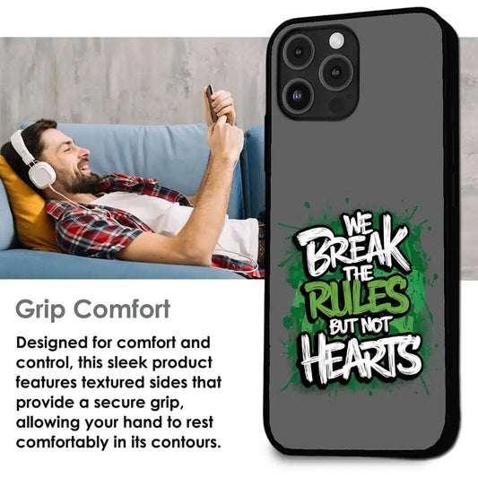 Break the Rules Quote - Glossy Metal Silicone Case For Apple iPhone Infographic