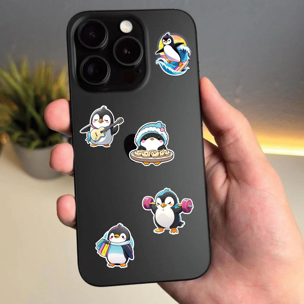 Pengiun – 42 Waterproof Aesthetic Stickers for Phone Cases, Clear Covers, Journals, Scrapbooks & More Infographic