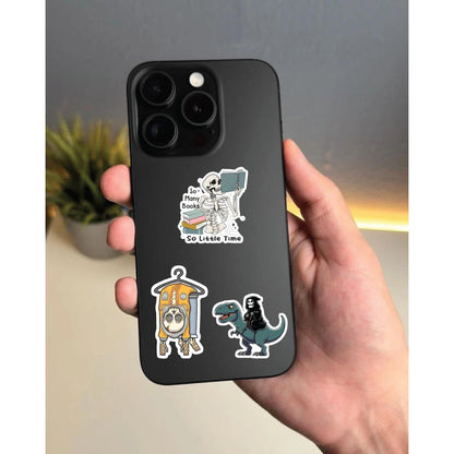 Skeleton Stickers Pack – 42+ Waterproof Goth Aesthetic Stickers Infographic