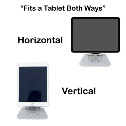 Adjustable Metal Tablet & Mobile Stand – Foldable Desk Holder Infographic